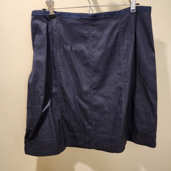 GAP Navy Blue Cotton ALine Mini Skirt Size 8 - Picture 3 of 8